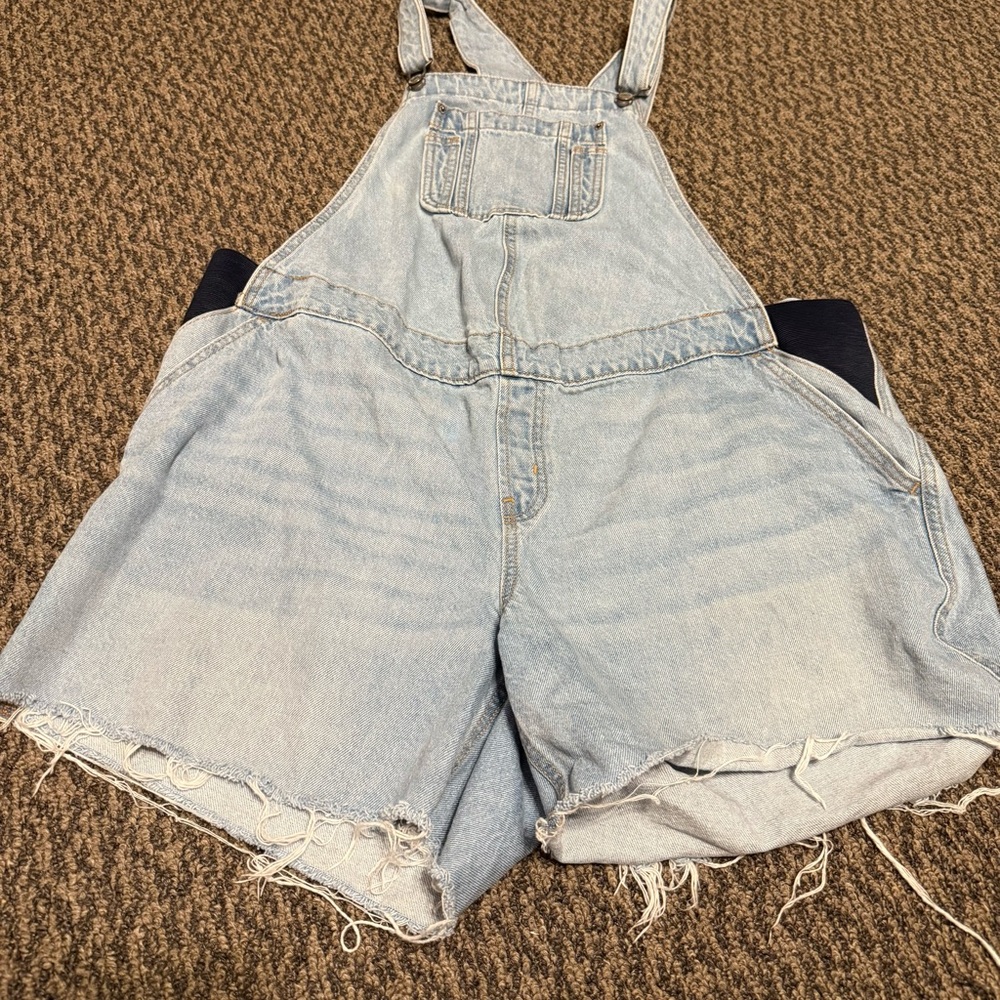 Light Blue Denim Maternity Overalls